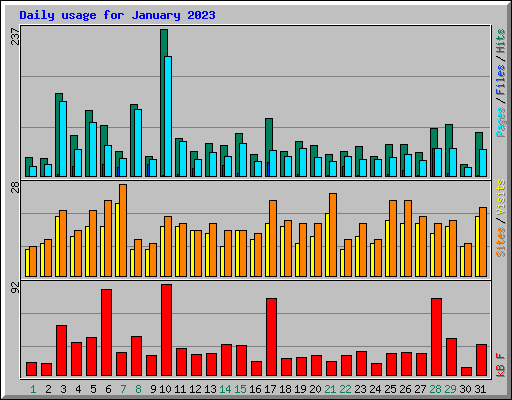 Daily usage for January 2023