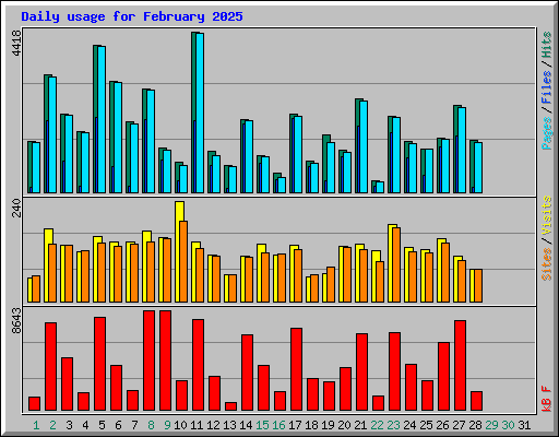 Daily usage for February 2025