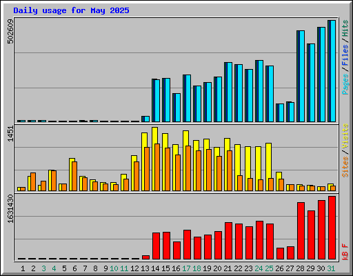 Daily usage for May 2025