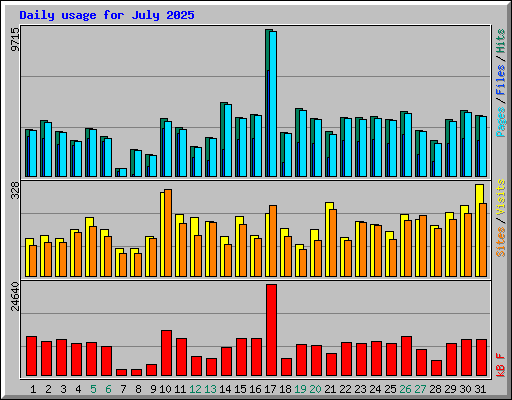 Daily usage for July 2025