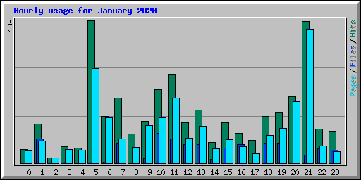 Hourly usage for January 2020
