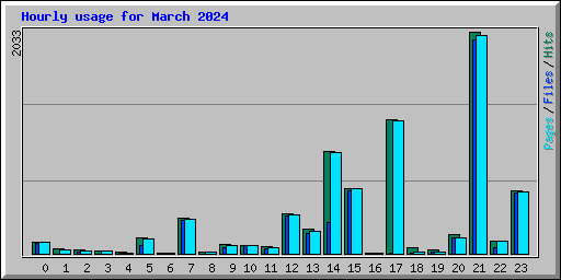 Hourly usage for March 2024