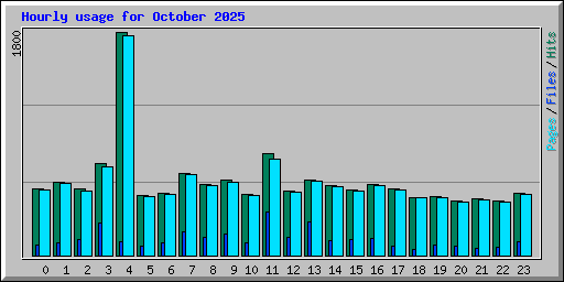 Hourly usage for October 2025