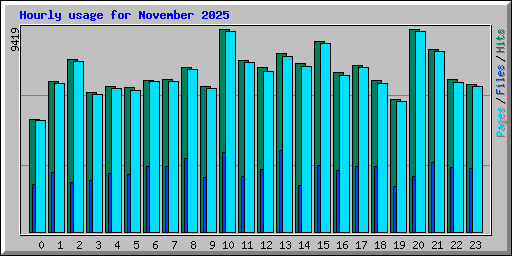 Hourly usage for November 2025